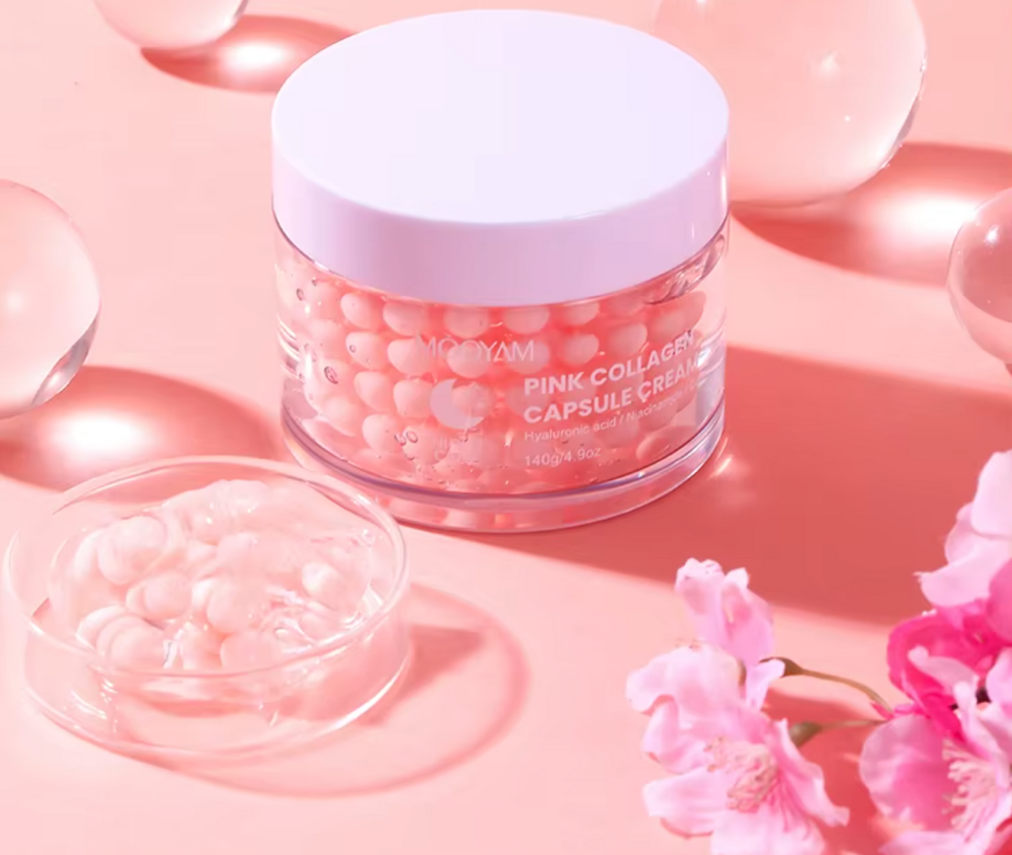 Crème de Nuit Raffermissante – MOOYAM Pink Collagen Capsule Cream