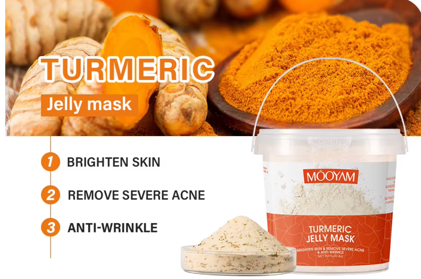 Curcuma Jelly Mask – Masque Éclaircissant & Anti-Imperfections MOOYAM