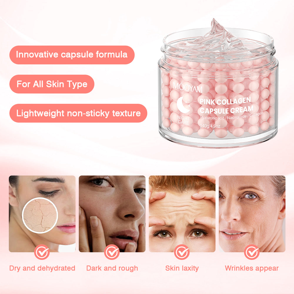Crème de Nuit Raffermissante – MOOYAM Pink Collagen Capsule Cream