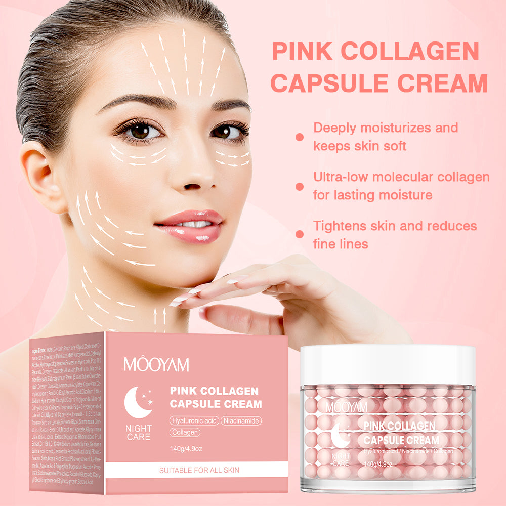 Crème de Nuit Raffermissante – MOOYAM Pink Collagen Capsule Cream
