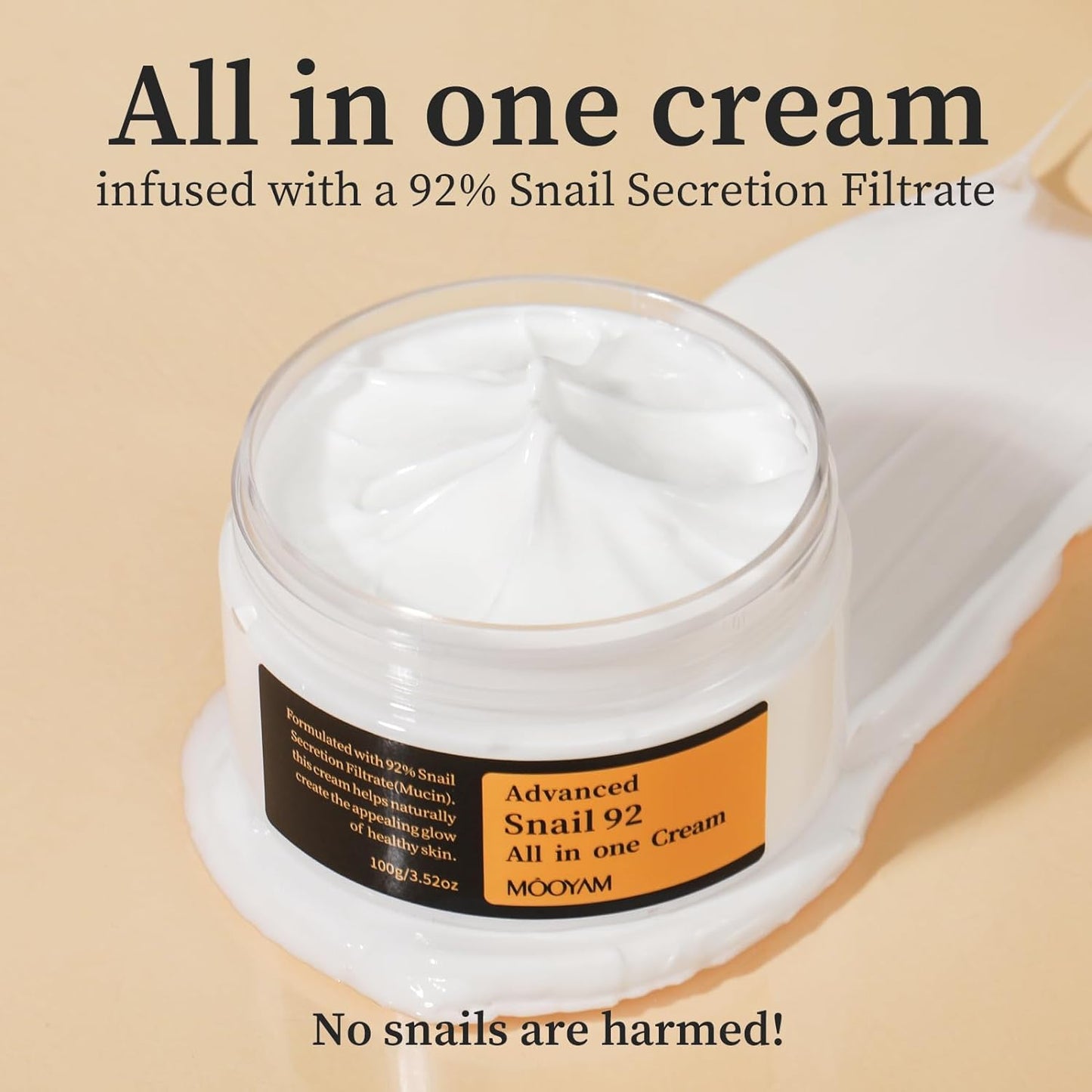 Crème Réparatrice à la Bave d’Escargot – MOOYAM Advanced Snail 92